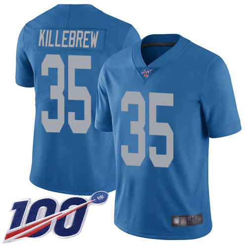Detroit Lions Limited Blue Men Miles Killebrew Alternate Jersey NFL Football 35 100th Season Vapor Untouchable